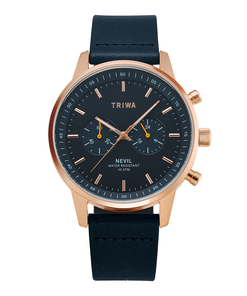 TRIWA トリワ 腕時計 ネヴィル ホワイト×NVGD 革ベルト メンズ 新品バター濃いめ