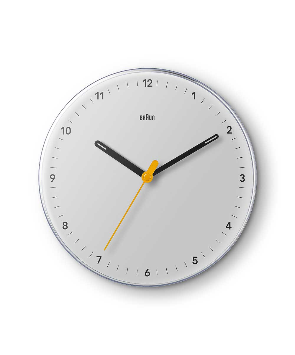 BRAUN WALL CLOCK WHITE  BC26W iuE AiO|v zCg  a23cmj